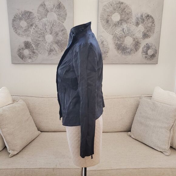 🌹 Trouvé 🌹 Drape Front Leather Jacket - [Small, Black] - Picture 8 of 14